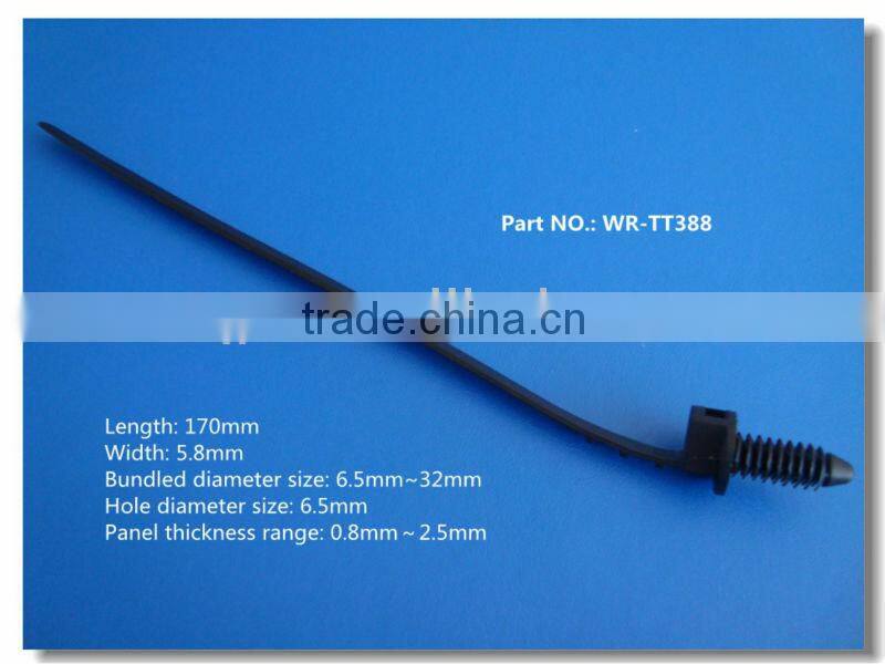 Pine tree rivet cable tie for automobile