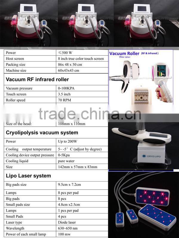 Hot sell 3 in 1 Smart Lipo Laser Vacuum RF Roller Machine