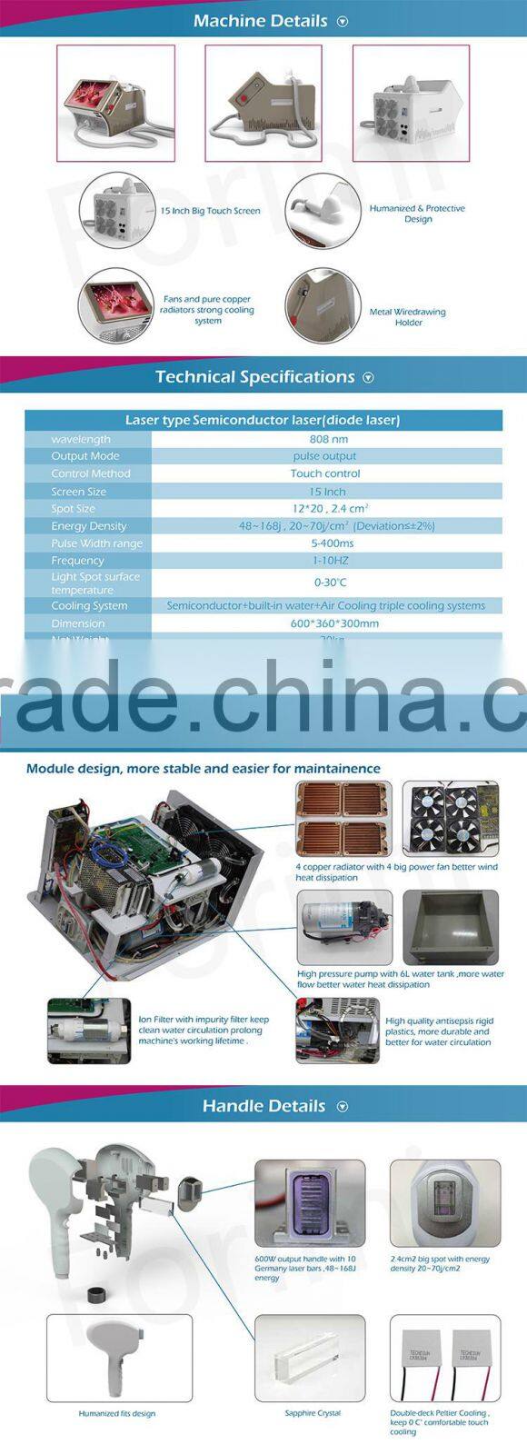 808nm diode permanent desk type beauty machine upper lip hair removal machine