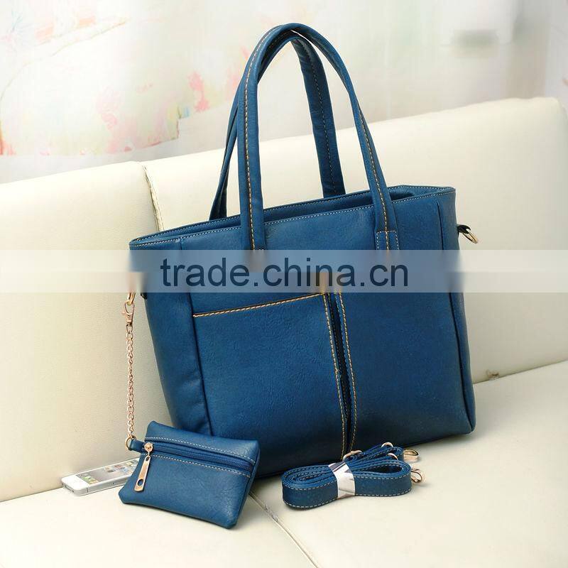 Guangzhou Market Hot Sell Black Women's Handbag With Small Purse