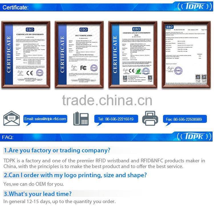 Nylon 13.556mhz safety strap nfc payment wristband