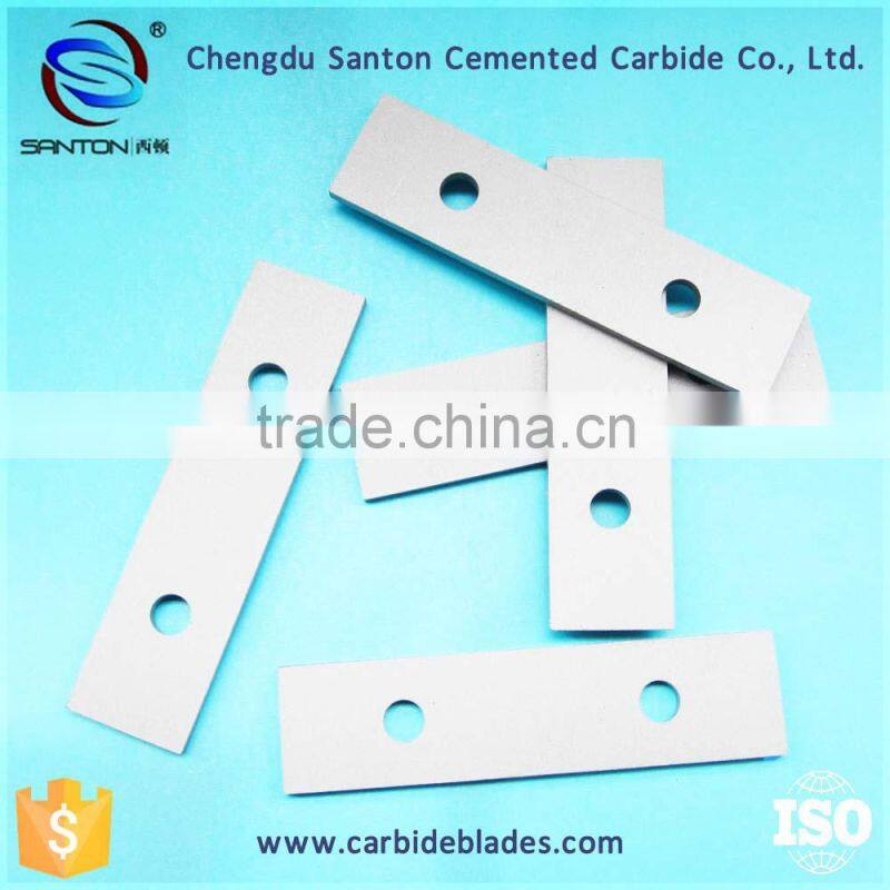 K20 cemented carbide cutting blade for woodworking with double holes