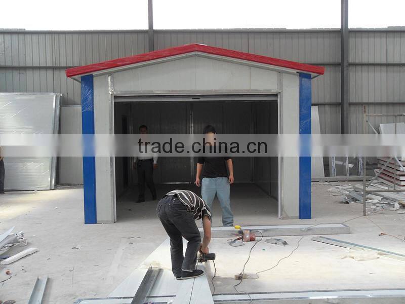 steel car garage with EPS sandwich panels