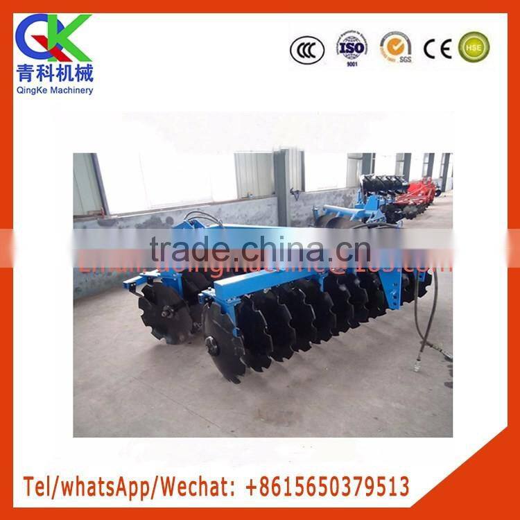 Traction type hydraulic offset harrow used for hard Soil