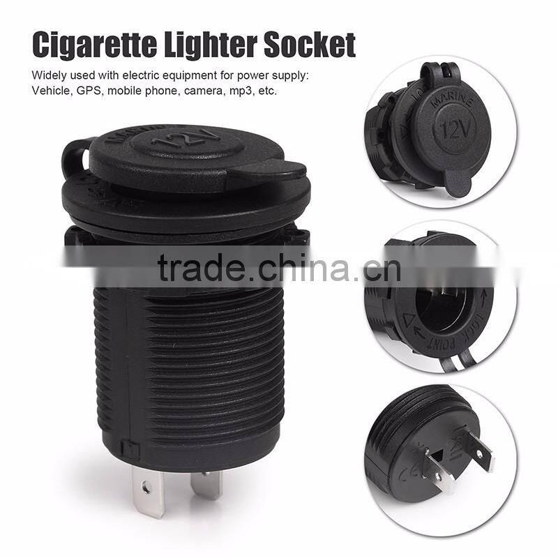 Waterproof DC car cigarette lighter socket with cap