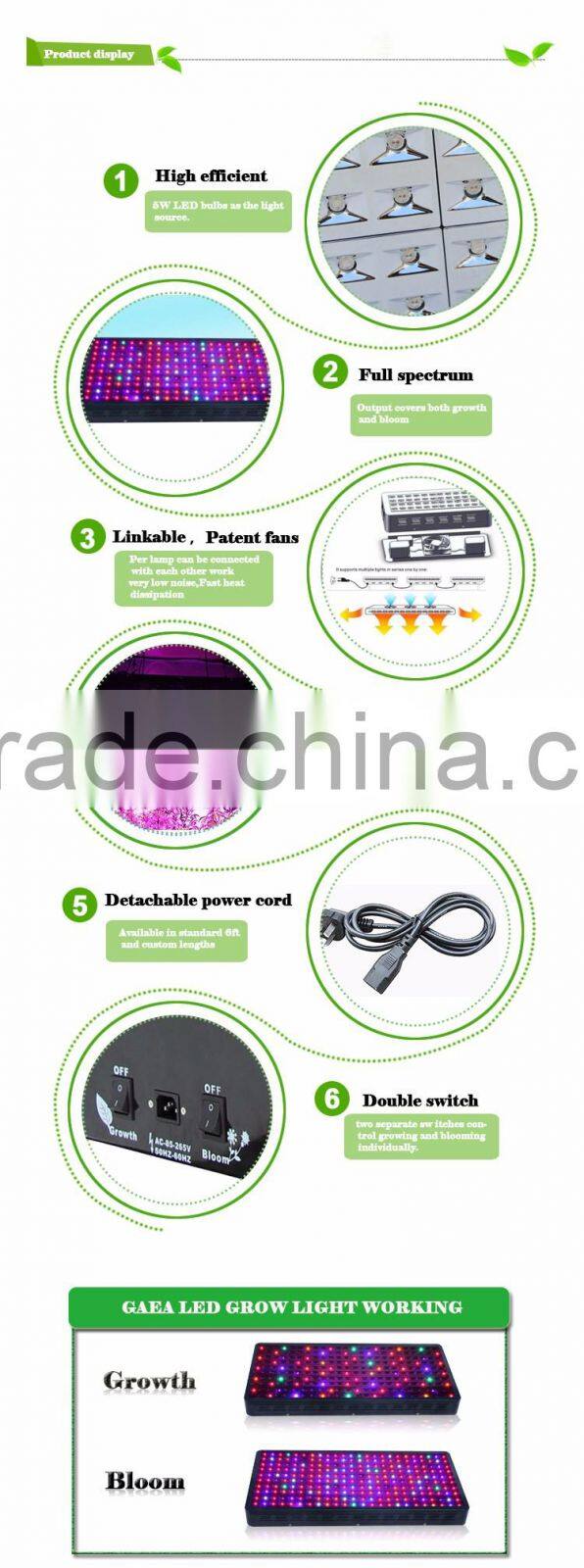 full spectrum hydroponic greenhouse LED grow light