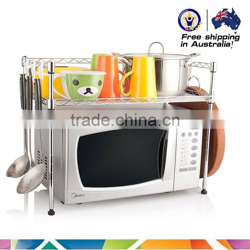 2-tier metal wire microwave oven rack/shelf