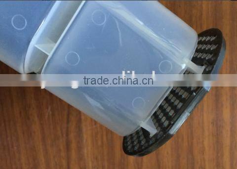 1000ml/34oz plastic protein shaker bottle with netting and compartment