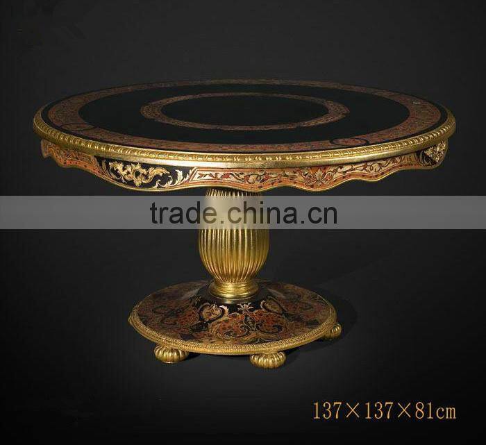 Noble Design Imperial Rectangular Dinner Table & Chairs, Luxury Wood Carved Pedestal Dinning Table, Royal Furniture Dinning Set