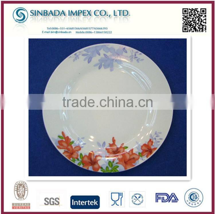 High quality ceramic white porcelain soup plate with design