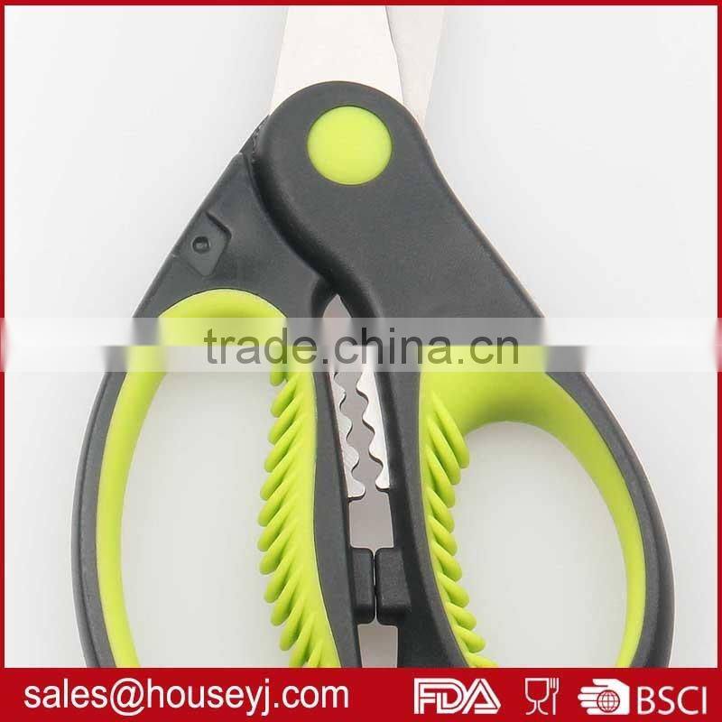 Utility stainless steel kitchen scissors with pp+TPR plastic handle