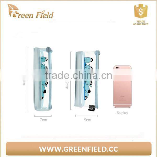 Best sale cheap transparent cartoon print pencil case made in china