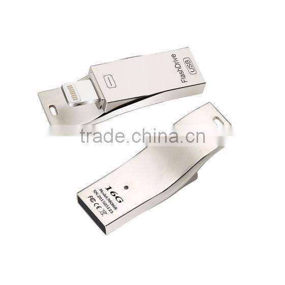2016 Newest 8gb 16gb 32gb /1tb OTG USB Flash Drive For IPhone With Logo Custom