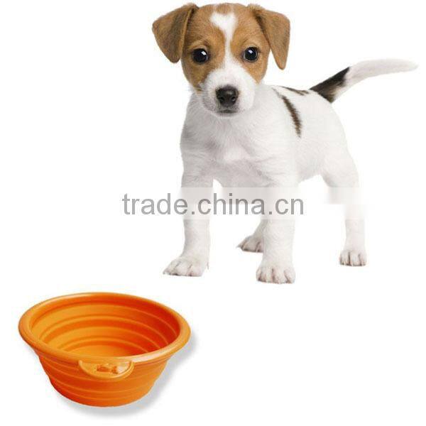 Hot Selling Portable Silicon Pet Feeding Bowl / Silicon Folding Pet Bowl