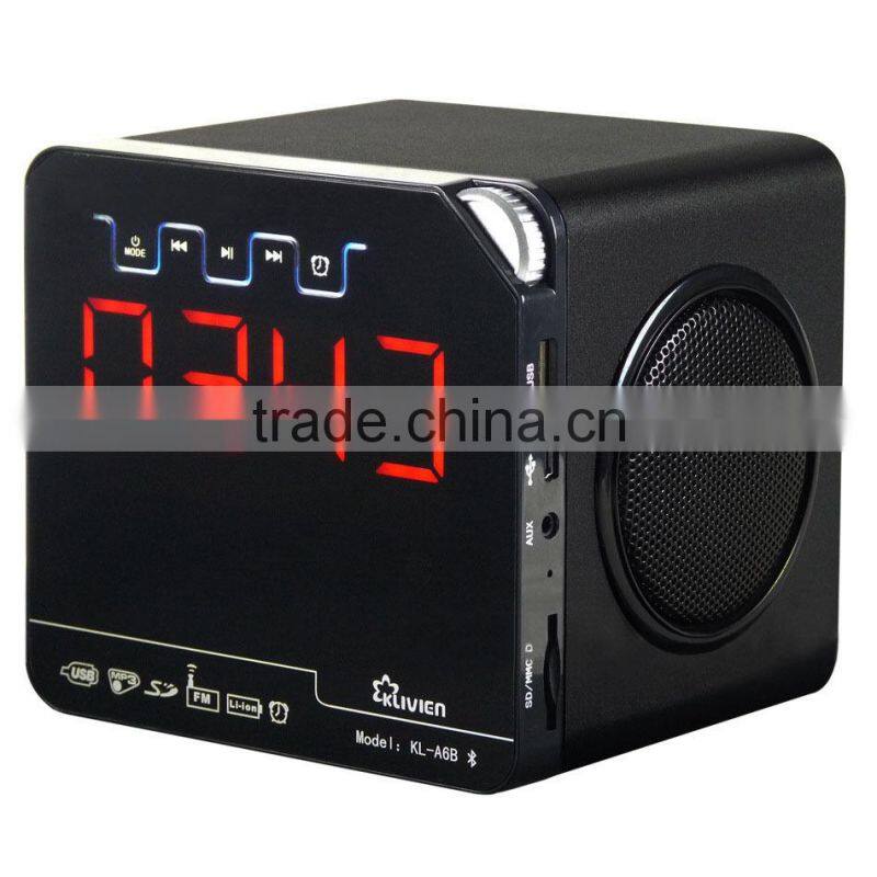 Bluetooth speaker with USB/SD +Alarm clock + FM radio speaker
