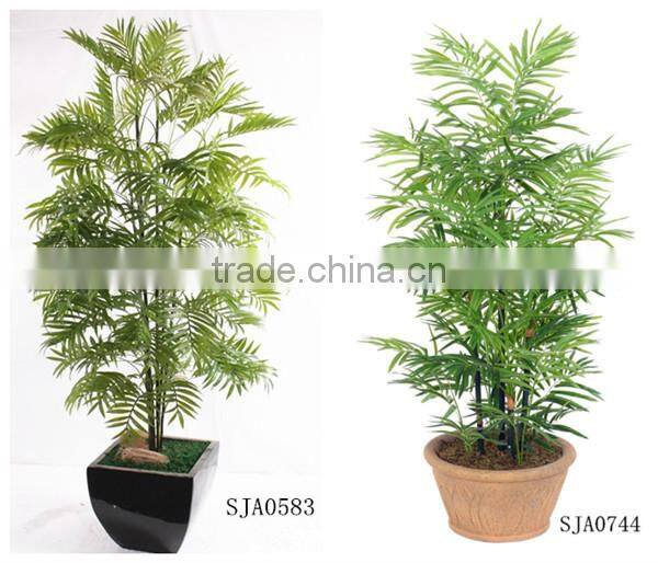 SJ12001159 Garden ornamental plastic palm tree with steel stand