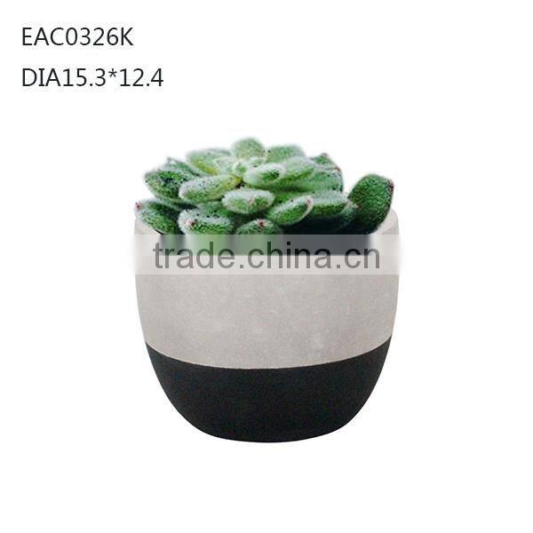 Triangle shape plain concrete interior waterproof bare concrete flower pot