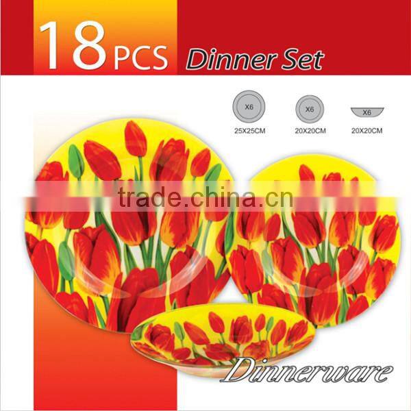 elegant glass plate set with OEM