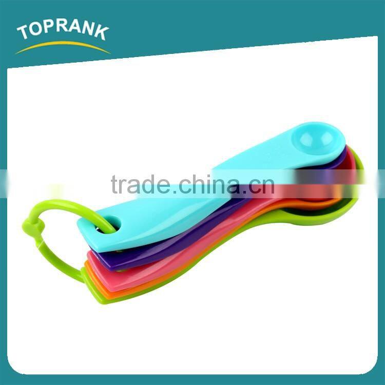 Toprank BSCI Factory Multi Use Food Grade 5PCS Colorful Baking Tools Plastic Measuring Spoon Set