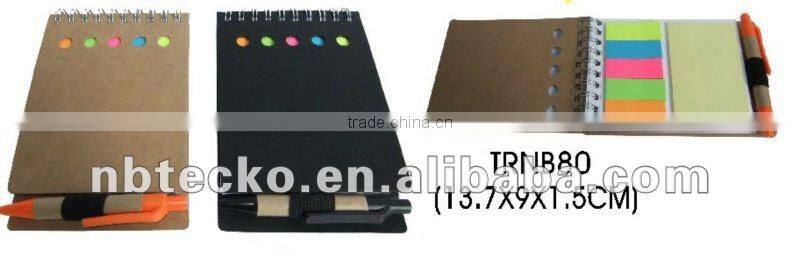 Recycled sticky memo pad with plastic cover for promotion