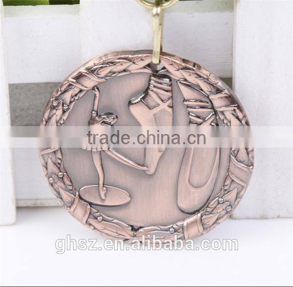 best selling golden zinc alloy ballet medal