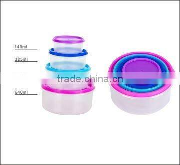 Plastic round meal prep containers and bento strorage lunch box food containers