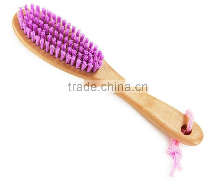 High quality solid wood brush soft wool washing brush/multi-purpose cleaning shoes brush with long handle