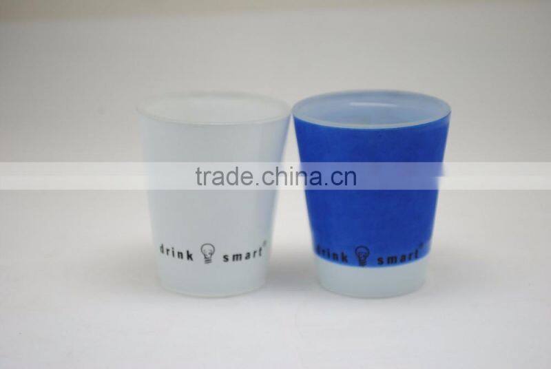 customized logo 3oz frosted glass cup for liquor promotional