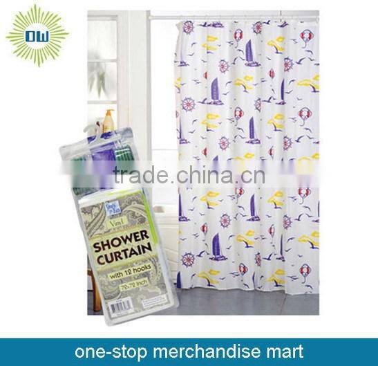 PEVA Custom Printed Waterproof Shower Curtain
