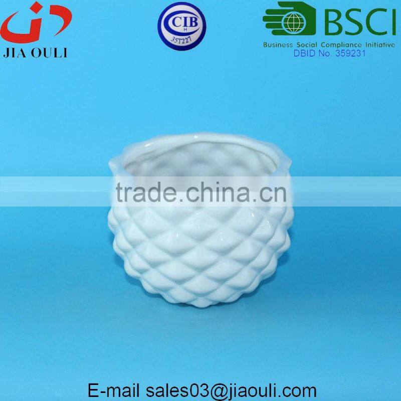 Hot sale Dolomite material Ceramic Pineapple shaped planter flower pot