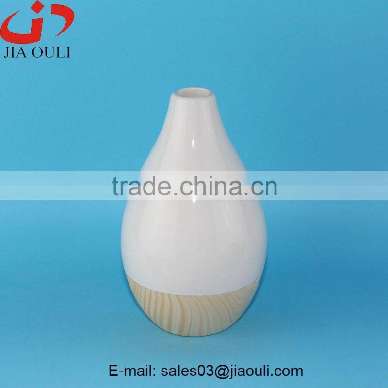 Popular sales flower shape Wooden design Ceramic garden planters