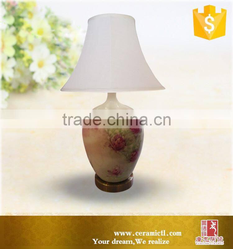Light pink cherry color design ceramic table lamp