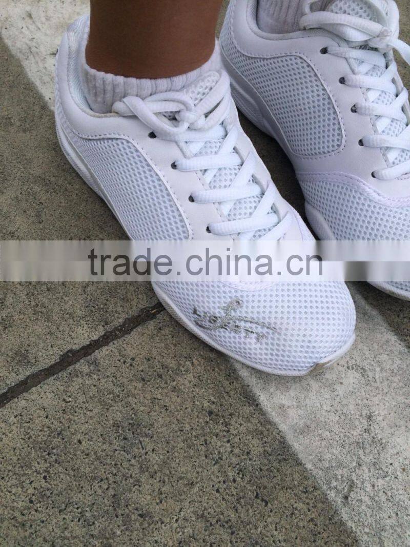 Pure white unisex Cheerleading dance shoes soft durable sole athletic training dancing shoes