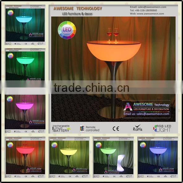 metal frame table, metal legs led bar table