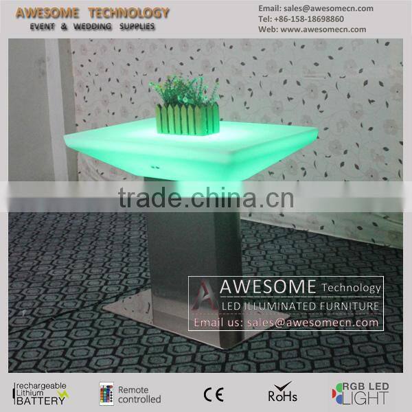 metal frame led plastic coffee table