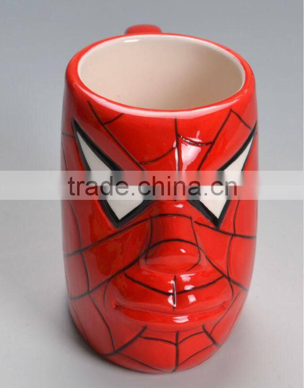 Wholesale tableware spider-man custom 3D ceramic mug