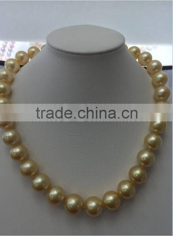 11-12mm gold South Sea Pearl with 14K Gold clasp necklace