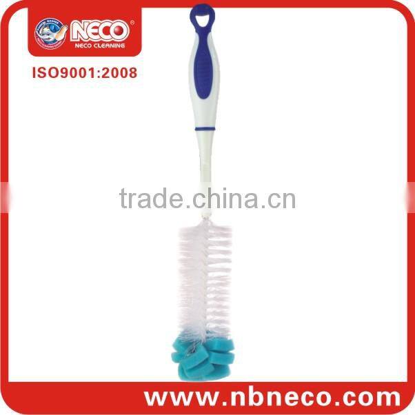 bottle cleaning brush with plastic handle