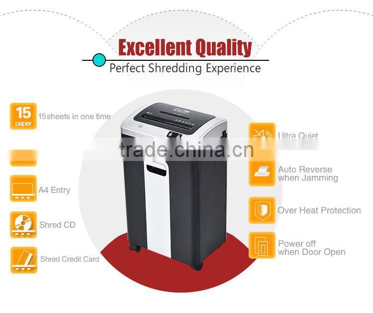 JP-7115CD Plastic shredder machine for bank and goverment use A4 Cross Cut