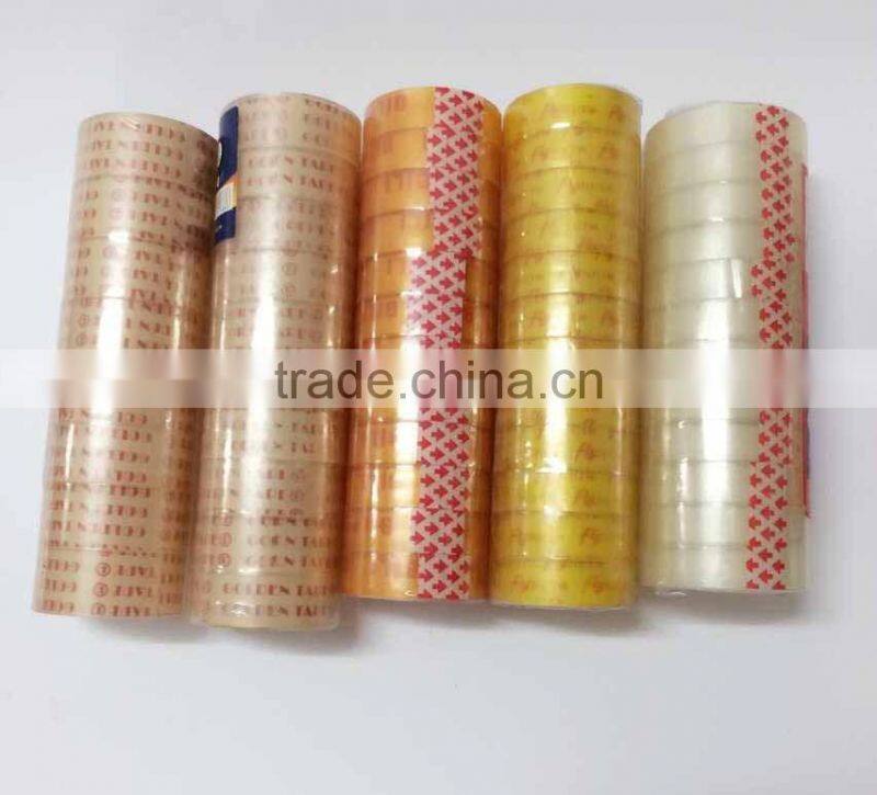 super quality Yellowish Stationary official adhesive tape with 1'' plastic core