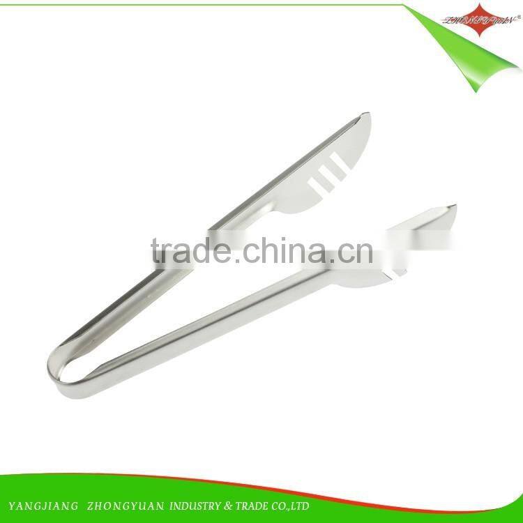 ZY-H1029 Kitchen and Barbecue Grill Tongs Silicone BBQ Cooking Stainless Steel Food Tongs Bread Clamp