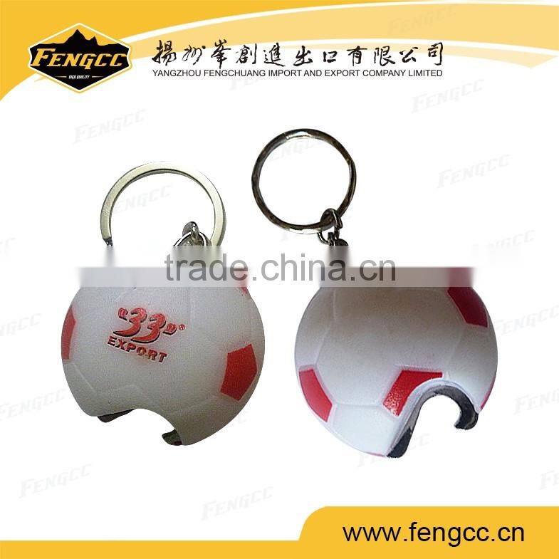 Promotion customized logo beer bottle opener with football shaped