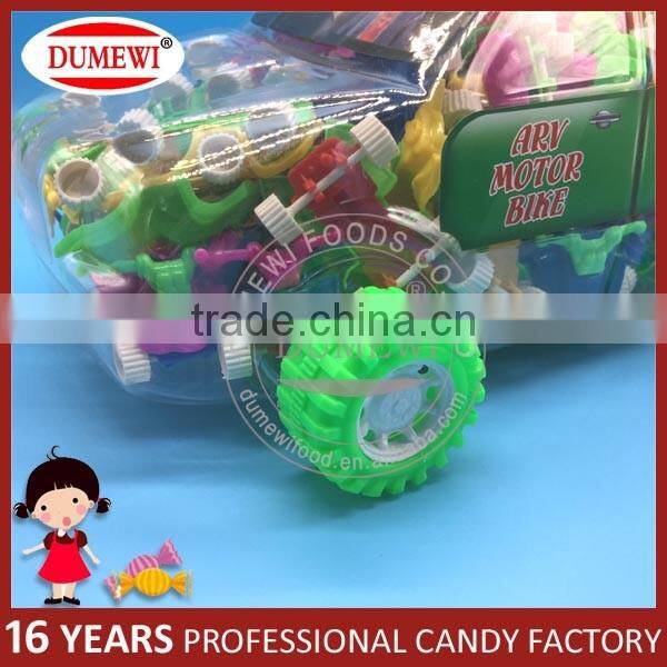 Mini Sun Beach Motorcycle Toy Candy in Big Car Bottle