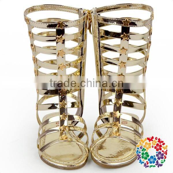 2017 Fancy kids knee high gladiator summer sandals baby seqin sandal for girls