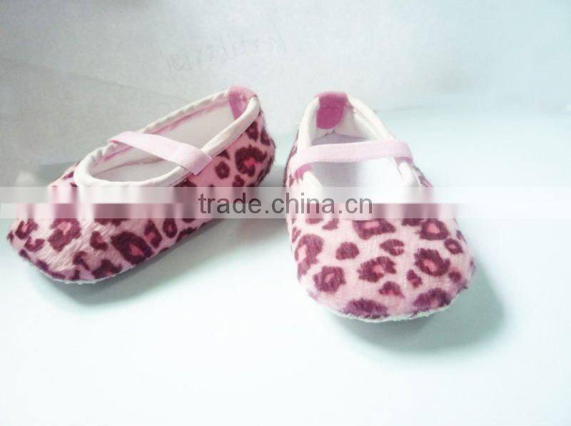 fashion leopard baby shoes soft cotton material for glue any decorate in the back