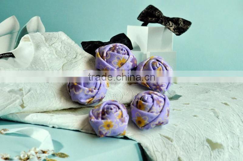 colorful satin handmade rose flower headband for kids hair accessories