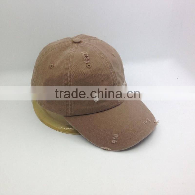 6 Panel Washed Distressed Dad Cap With Custom Logo