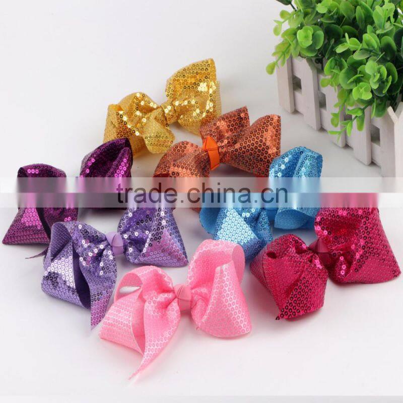 Factory wholesale women girls sequined jojo alligator hair bow clips