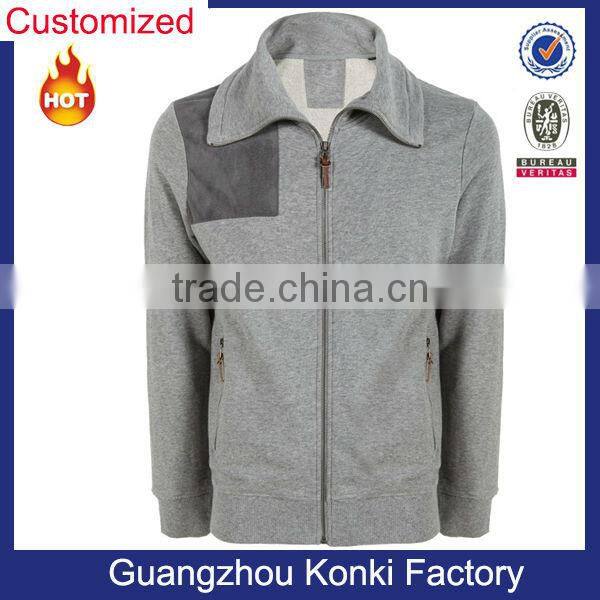 Customize Fleece Jacket With Contrast Patch For Men