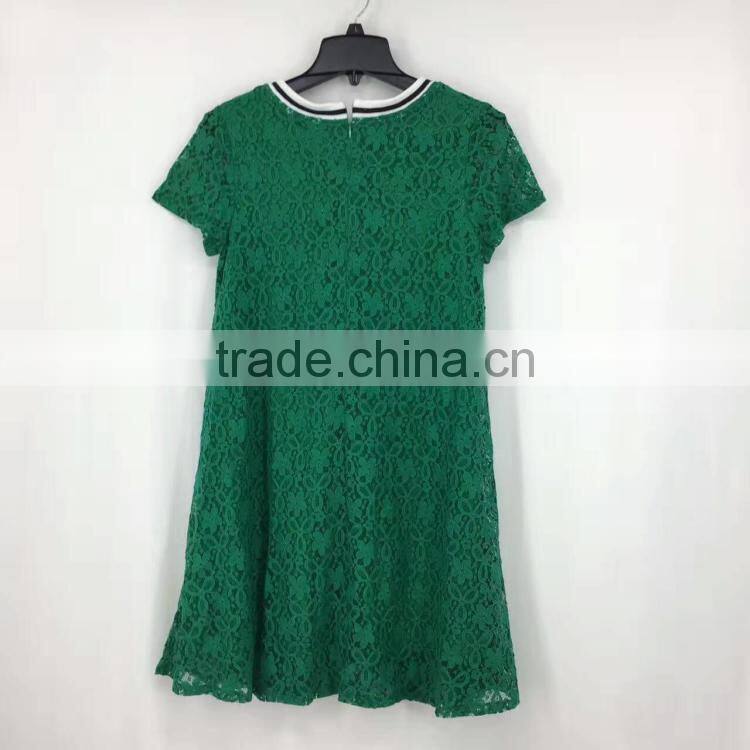 Yiwu leftover stock latest design ladies lace dress